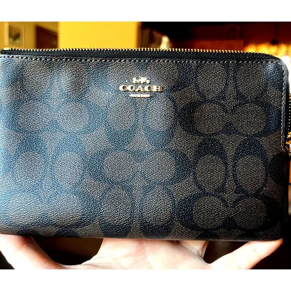Coach Handbags - Coach Sig Double Zip Wallet Brown Logo F16109 NEW WITH TAGS!!!